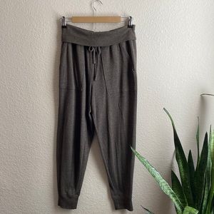 Aerie Green Fold Over Slouch Joggers